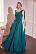 Ladivine CDS509 Scoop Neck Shoulder Streamer A-Line Dress