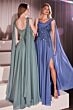 Ladivine CDS509 Scoop Neck Shoulder Streamer A-Line Dress