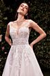 Ladivine CDS511W Lace Bodice Illusion Neckline Dress
