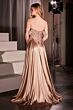 LaDivine CDS525 A-Line Satin Removable Off The Shoulder Dress