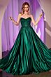 LaDivine CDS525 A-Line Satin Removable Off The Shoulder Dress