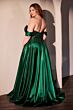LaDivine CDS525 A-Line Satin Removable Off The Shoulder Dress