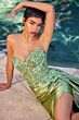 Ladivine CDS530 Applique Strapless Top Side Overskirt Dress