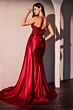 Ladivine CDS530 Applique Strapless Top Side Overskirt Dress