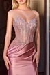 Ladivine CDS538 Asymmetric Waist Cutaway Slit Dress
