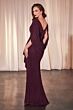 Ladivine CH386 Cowl Sleeve Draped Bodice Dress