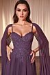 Ladivine CJ937 Applique Bodice Hanging Sleeve Dress