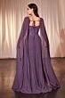 Ladivine CJ937 Applique Bodice Hanging Sleeve Dress