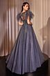 Ladivine CM359 Ruffle Sleeve Lace Applique Bodice Dress