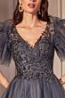 Ladivine CM359 Ruffle Sleeve Lace Applique Bodice Dress