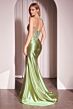 Ladivine CM368 Lace Corset High Slit Strapless Dress