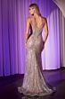LaDivine CM371 Scoop Neck Beaded Corset Bodice Dress