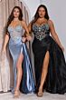 Ladivine CM377 Lace-Up Back Sweetheart Neck Satin Dress