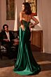 Ladivine CM378 Pleated Waist Front Keyhole Cutout Dress