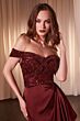 Ladivine CR877 Off-The-Shoulder Faux Wrap Skirt Dress