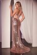 LaDivine CZ2407 Sheer Corset Bodice Sequin Skirt Dress
