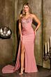 Ladivine J875 Sweetheart Neck Sheer Corset Bodice Dress