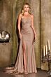 Ladivine J875 Sweetheart Neck Sheer Corset Bodice Dress