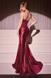 Ladivine KV1112 Sheer Bodice Strapless Satin Dress