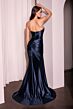 Ladivine KV1118 Strapless Pleated Bodice Satin Dress