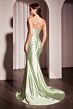 Ladivine KV1118 Strapless Pleated Bodice Satin Dress