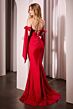 Ladivine KV1120 Tie Straps Plunging Neckline Dress
