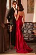 LaDivine KV1127 Asymmetric Draped Bodice Side Slit Dress