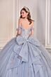LaDivine 15728 Off The Shoulder Lace Up Dress