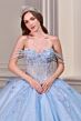 LaDivine 15735 Draped Straps Lace Up Dress