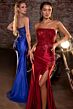 LaDivine C168 High Slit Lace Up Dress
