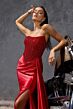 LaDivine C170 Beaded Corset Bodice Strapless Dress