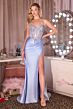 LaDivine C171 High Slit Sweetheart Neckline Dress