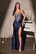 LaDivine C171 High Slit Sweetheart Neckline Dress