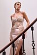 LaDivine CA121 Slit Skirt Embellished Dress