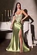 LaDivine CA121 Slit Skirt Embellished Dress