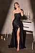 LaDivine CA122 Side Tail Asymmetrical Neckline Dress