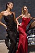 LaDivine CB162 Crystal Mesh Strapless Dress