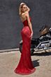 LaDivine CB162 Crystal Mesh Strapless Dress