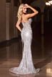 LaDivine CC0801 Brush Train Sweetheart Neckline Dress