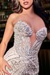 LaDivine CC2421 Plunging Neckline Embellished Dress