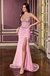 LaDivine CC3902 High Slit Sweetheart Neckline Dress