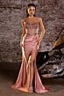 LaDivine CC408 Beaded Corset Bodice Spaghetti Strap Dress