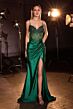 LaDivine CC408 Beaded Corset Bodice Spaghetti Strap Dress