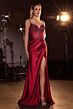 LaDivine CC408 Beaded Corset Bodice Spaghetti Strap Dress