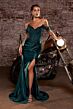 LaDivine CC456 Beaded Corset Bodice Off The Shoulder Dress