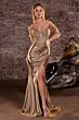 LaDivine CC456 Beaded Corset Bodice Off The Shoulder Dress