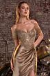 LaDivine CC456 Beaded Corset Bodice Off The Shoulder Dress