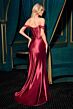 LaDivine CC489 Off The Shoulder Satin Dress