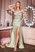 LaDivine CC490 Sweetheart Neckline Lace Up Dress