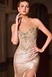 LaDivine CC491 Slit Skirt Lace Up Dress